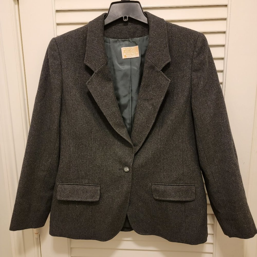 Vintage Women's Pendleton Wool Blazer, 17" Shoulder, 24" Sleeve, 20" Chest